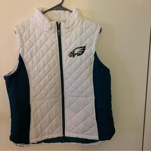 SOLD 
Eagles White and Teal Quilted Vest